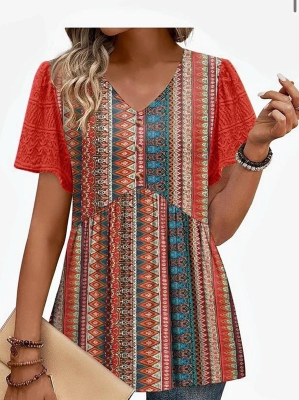 Boho maternity top